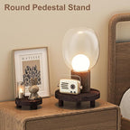 3 Pcs Wood Plant Stand Indoor Outdoor, Round Wood Riser - Image 6