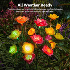 RECHOO Solar Garden Lights Outdoor Decorative, 3 Pack Solar Flower Lights - Image 5