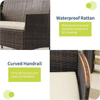 GAOMON 4-Piece Patio Furniture Set, Modern PE Rattan Conversation Set - Image 4