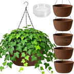T4U Hanging Planters for Outdoor Plants, 10 Inch 6 Pack Fabric Hanging Baskets by T4U