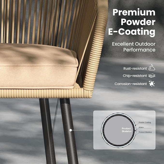 PHI VILLA 5 Piece Outdoor Dining Set - Image 4