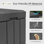 Patiowell 82 Gallon Resin Deck Box, Waterproof Large Wood Look Storage Box - Image 3
