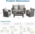 Solaste 4 Piece Outdoor Patio Furniture Set, Outdoor Sectional Sofa - Image 2