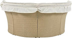 Merax All-Weather Outdoor Round Patio Daybed Conversation Sofa Set Wicker - Image 9
