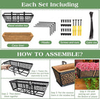 ZeeDix 3 Pack Metal Window Box for Railings, 24 Inch Over Railing Planter Boxes - Image 4