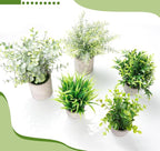 Fake Plants, Eucalyptus Greenery Plastic Fake Green Grass Plants - Image 7
