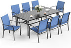 Patio Dining Set 9 PCS, 8 Stable Outdoor Dining Chairs - Image 8