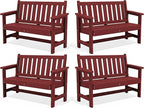 SERWALL Outdoor Bench, HDPE Outdoor Benches Weatherproof, 2-Person Garden Bench by SERWALL