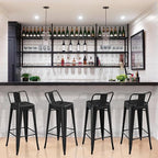 Yaheetech Bar Stools Set of 4, Metal Counter Height Chairs, 30 Inch Industrial - Image 10