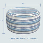 LVTXIII Outdoor Inflatable Ottoman, Fade-Resistant Round Footrest Stool D31”x - Image 3