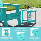 LUE BONA Adirondack Outdoor Side Table, 2-Tier Aruba Blue HDPS Patio End Table - Image 6