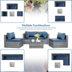Shintenchi 5 Pieces Outdoor Patio Sectional Sofa Couch - Image 2