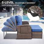 Patio Rattan Daybed, Wicker Recliner Loveseat - Image 3