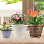 Plastic Flower Pots Planters For Indoor Plants, 4 Pack 14 Inch White Plant Pots - Image 2