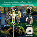 YJFWAL Solar Glass Cross Garden Stake Light, Cemetery Decorations - Image 3
