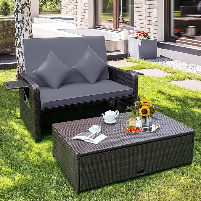 Tangkula Patio Rattan Daybed - Image 3