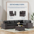 Kullavik 7 Pieces Outdoor Patio Furniture Set - Image 4