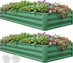 YITAHOME 6x3x1ft 2pcs Large Raised Garden Bed Kit, Galvanized Metal Planter Box by YITAHOME