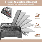 Tangkula Wicker Chaise Lounge Outdoor, Patio Rattan Reclining Chaise - Image 5