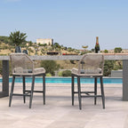 PURPLE LEAF Patio Bar Stool Counter Height Set of 4 Outdoor Rattan Chairs - Image 2