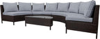 Merax 5-Piece Outdoor Sectional Sofa Set, All-Weather PE Wicker Patio Furniture - Image 9