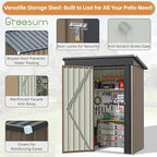 Greesum 5×3FT Outdoor Storage Shed, Metal Patio Storaged Sheds - Image 4