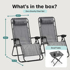 SereneLife Outdoor Zero Gravity Lounge Chair Set - Image 2