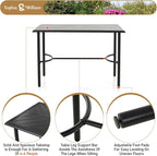 Sophia & William Patio Bar Set 5 Piece Outdoor High Dining Table and Chairs Set - Image 3