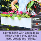 LaLaGreen Wall Planters White Carbon Steel Metal Hanging Flower Pots, Long - Image 4