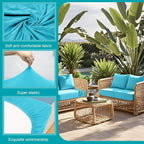 12 Pcs Stretch Patio Cushion Covers, Outdoor Couch Covers Replacement, Outdoor - Image 3