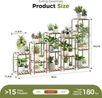 Bamworld 5 Sets Plant Stands Indoor Outdoor Combo Plant Shelves Wooden Plant - Image 5