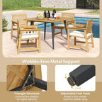 Tangkula 42.5" Acacia Wood Outdoor Dining Table - Image 7