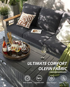 Aoxun Aluminum Outdoor Patio Furniture Set, 5-Piece Outdoor Sectional - Image 4