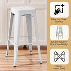 Yaheetech 30 Inch Metal Bar Stools Set of 4, Bar Height Backless Bartools - Image 4