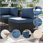 5pcs Patio Outdoor Furniture Sets Conversation Set, Low Back All-Weather Rattan - Image 4
