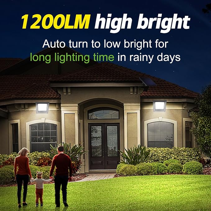 Solar Lights Outdoor 6500K Cool White Solar Flood Lights, Waterproof Dusk to - Image 2