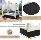 Patio Chaise Lounge, PE Rattan Outdoor Patio Wicker Sunbed Daybed - Image 5