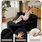 74.6" Oversized Round Chaise Lounge Chair - Image 5
