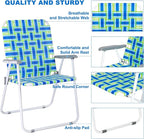 VINGLI Oversize Patio Lawn Webbed Folding Chairs Set of 2, Outdoor Beach Chair - Image 5