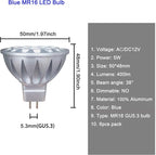 ALIDE MR16 GU5.3 Blue Led Bulbs 5W, 20W 35W 50W Halogen Equiv, Low Voltage 12V - Image 2
