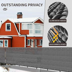 LOVE STORY Custom Size 3.3'x1' Dark Grey Balcony Privacy Screen, UV Block - Image 4