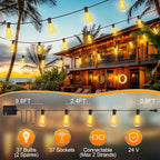 Outdoor String LED Patio Lights - 100Ft 30M Outside Waterproof Light - Image 7
