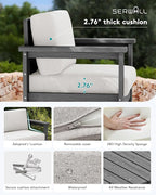 SERWALL 4 Pieces HDPE Outdoor Sofa Set - Image 2