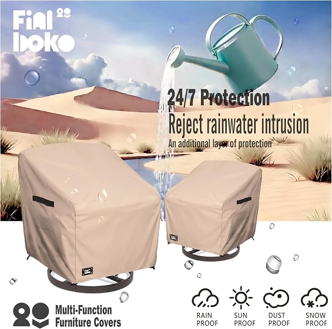 Outdoor Chair Covers 2 Pack, 100% Waterproof Heavy Duty Patio Furniture Cover - Image 4