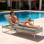 HOMREST Outdoor Chaise Lounge Chair, Patio Wicker Recliner - Image 6