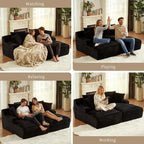80" Double Chaise Lounge Chair Indoor, Oversized Boneless Couch Comfy - Image 6