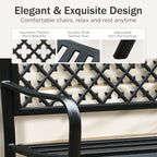 PHI VILLA 50" Outdoor Garden Patio Metal Bench - Image 8