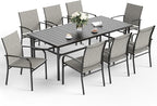 Patio Dining Set 9 PCS, 8 Stable Outdoor Dining Chairs - Image 8