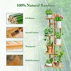DolceLuna Plant Stand Indoor Corner, Tiered Bamboo Plant Shelf 46 Inch Tall - Image 4