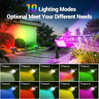 WdtPro 10 Pack Solar Color Changing Spot Lights, 10 Lighting Modes Solar Lights - Image 2